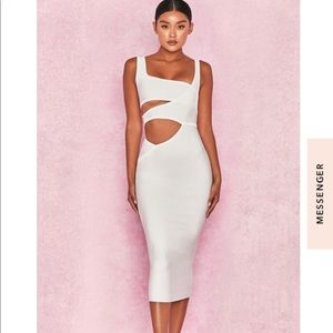 House of CB Miya White Bandage Cut Out Dress